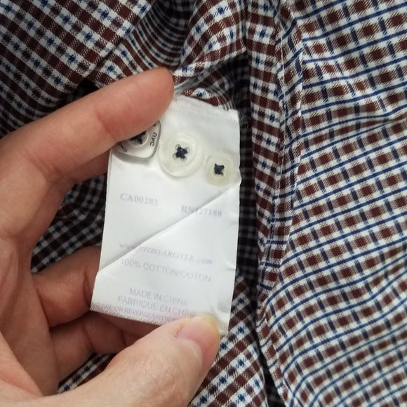 Jeremy Argyle Button Down Casual Dress Shirt Long Sleeved Large - Picture 11 of 13